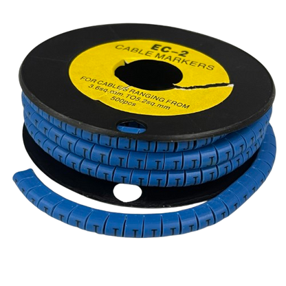 Grippes (J) Cable Marker 3.6mm to 5.2mm Color Blue 1roll 500pcs EC-2B