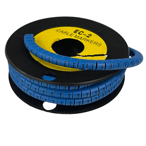 Grippes (J) Cable Marker 3.6mm to 5.2mm Color Blue 1roll 500pcs EC-2B