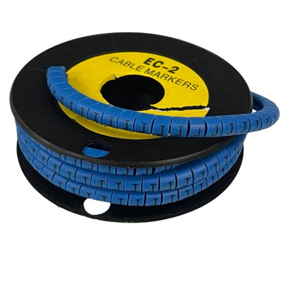 Grippes (J) Cable Marker 3.6mm to 5.2mm Color Blue 1roll 500pcs EC-2B