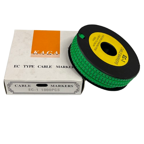 Cable (K) Marker EC-1 Green 2.6mm to 4.2mm 1000pcs 1 Roll   EC-1G(K)  Wire Tagging