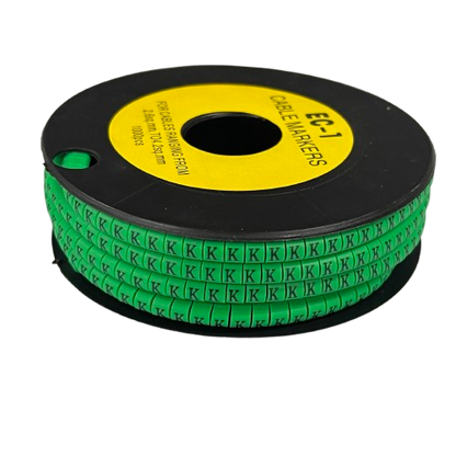 Cable (K) Marker EC-1 Green 2.6mm to 4.2mm 1000pcs 1 Roll   EC-1G(K)  Wire Tagging
