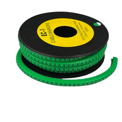 Cable (K) Marker EC-1 Green 2.6mm to 4.2mm 1000pcs 1 Roll   EC-1G(K)  Wire Tagging