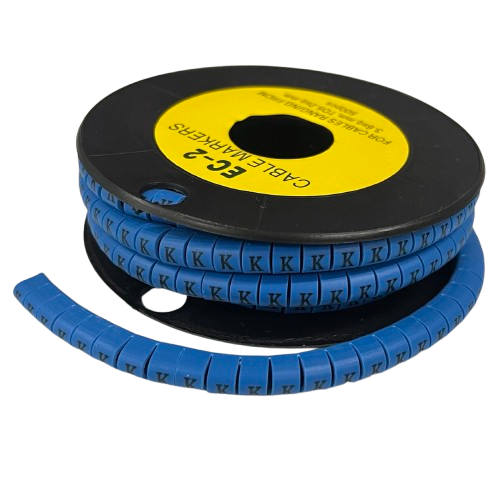 Grippes (K) Cable Marker 3.6mm to 5.2mm Color Blue 1roll 500pcs EC-2B