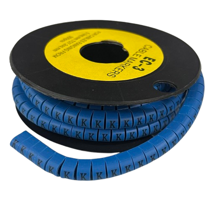 Grippes (K) Cable Marker 5.0mm to 7.2mm (350pcs) Blue    EC-3B(K)