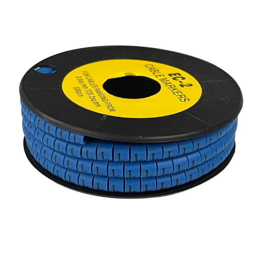 Grippes (L) Cable Marker 3.6mm to 5.2mm Color Blue 1roll 500pcs EC-2B