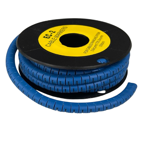 Grippes (L) Cable Marker 3.6mm to 5.2mm Color Blue 1roll 500pcs EC-2B