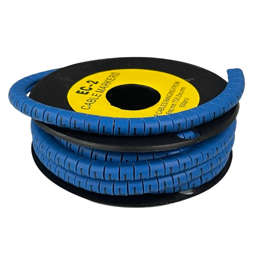 Grippes (L) Cable Marker 3.6mm to 5.2mm Color Blue 1roll 500pcs EC-2B