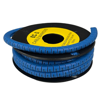 Grippes (L) Cable Marker 3.6mm to 5.2mm Color Blue 1roll 500pcs EC-2B