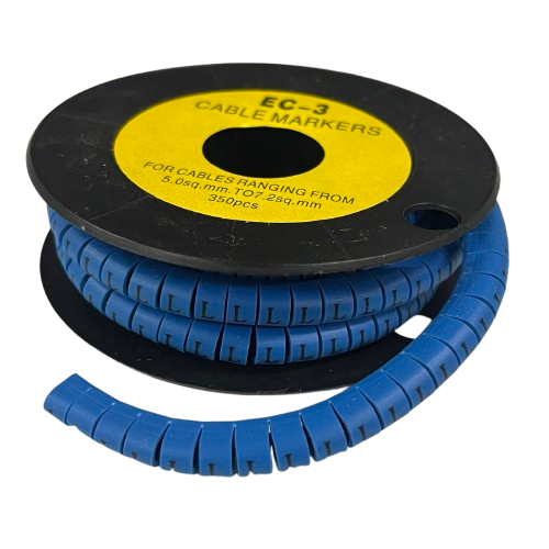 Grippes (L) Cable Marker 5.0mm to 7.2mm (350pcs) Blue     EC-3B(L)