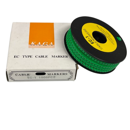 Cable (M) Marker EC-1 Green 2.6mm to 4.2mm 1000pcs 1 Roll   EC-1G(M)  Wire Tagging