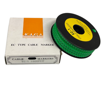 Cable (M) Marker EC-1 Green 2.6mm to 4.2mm 1000pcs 1 Roll   EC-1G(M)  Wire Tagging