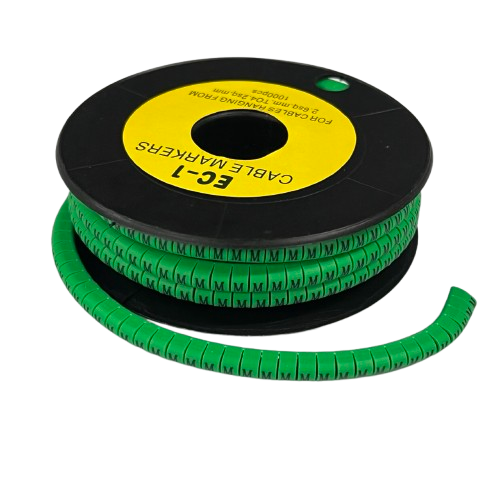 Cable (M) Marker EC-1 Green 2.6mm to 4.2mm 1000pcs 1 Roll   EC-1G(M)  Wire Tagging