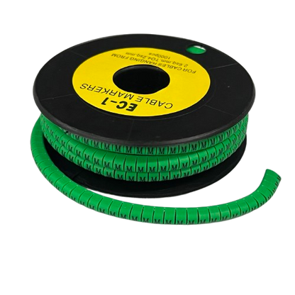 Cable (M) Marker EC-1 Green 2.6mm to 4.2mm 1000pcs 1 Roll   EC-1G(M)  Wire Tagging