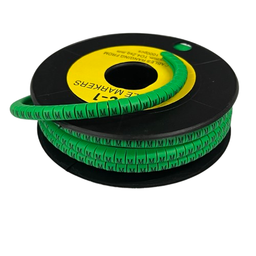 Cable (M) Marker EC-1 Green 2.6mm to 4.2mm 1000pcs 1 Roll   EC-1G(M)  Wire Tagging