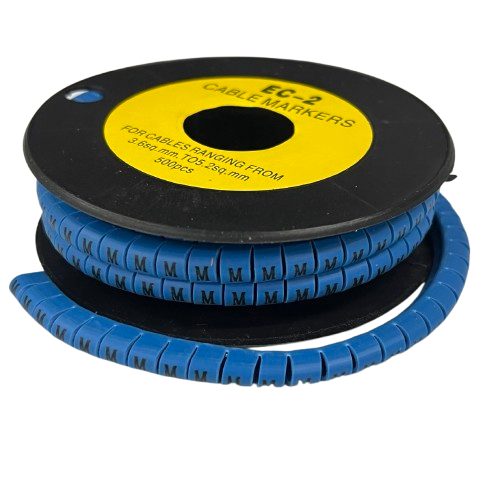Grippes (M) Cable Marker 3.6mm to 5.2mm Color Blue 1roll 500pcs EC-2B