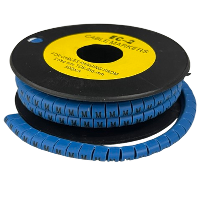 Grippes (M) Cable Marker 3.6mm to 5.2mm Color Blue 1roll 500pcs EC-2B
