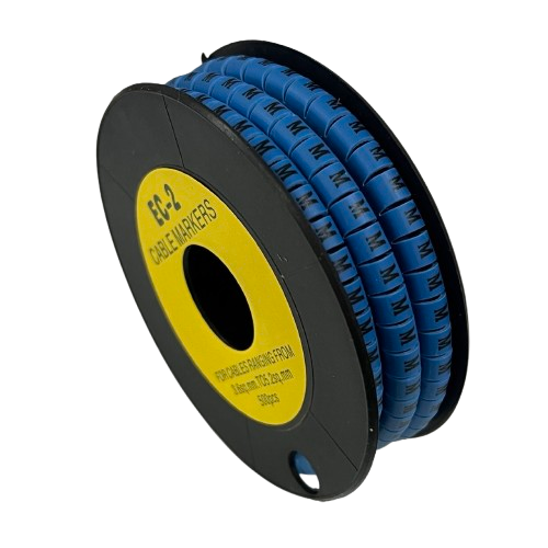 Grippes (M) Cable Marker 3.6mm to 5.2mm Color Blue 1roll 500pcs EC-2B