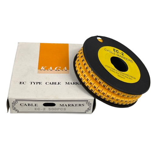 Grippes (M) Cable Marker 3.6mm to 5.2mm Color Yellow 1roll 500pcs) EC-2Y