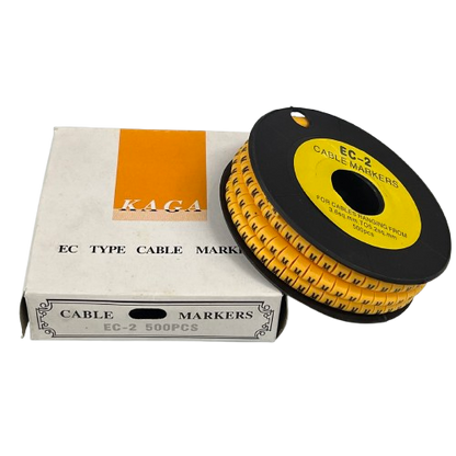 Grippes (M) Cable Marker 3.6mm to 5.2mm Color Yellow 1roll 500pcs) EC-2Y
