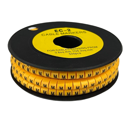 Grippes (M) Cable Marker 3.6mm to 5.2mm Color Yellow 1roll 500pcs) EC-2Y