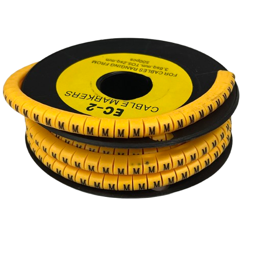 Grippes (M) Cable Marker 3.6mm to 5.2mm Color Yellow 1roll 500pcs) EC-2Y