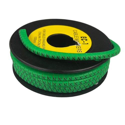 Cable (N) Marker EC-1 Green 2.6mm to 4.2mm 1000pcs 1 Roll  EC-1G(N)  Wire Tagging