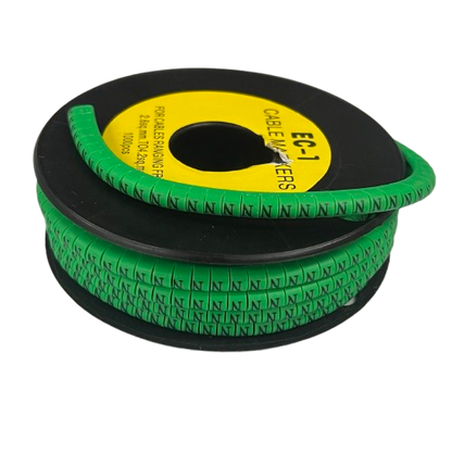 Cable (N) Marker EC-1 Green 2.6mm to 4.2mm 1000pcs 1 Roll  EC-1G(N)  Wire Tagging