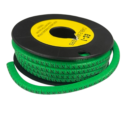 Cable (N) Marker EC-1 Green 2.6mm to 4.2mm 1000pcs 1 Roll  EC-1G(N)  Wire Tagging