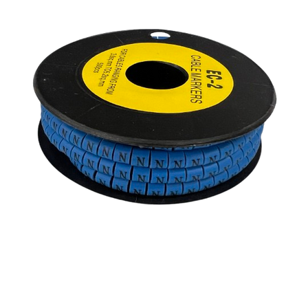 Grippes (N) Cable Marker 3.6mm to 5.2mm Color Blue 1roll 500pcs EC-2B