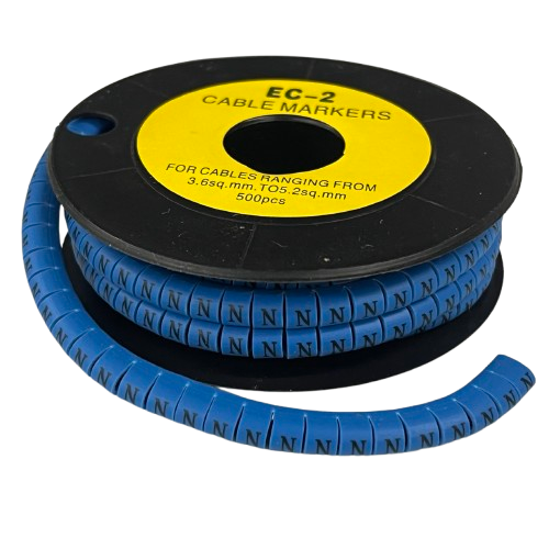 Grippes (N) Cable Marker 3.6mm to 5.2mm Color Blue 1roll 500pcs EC-2B