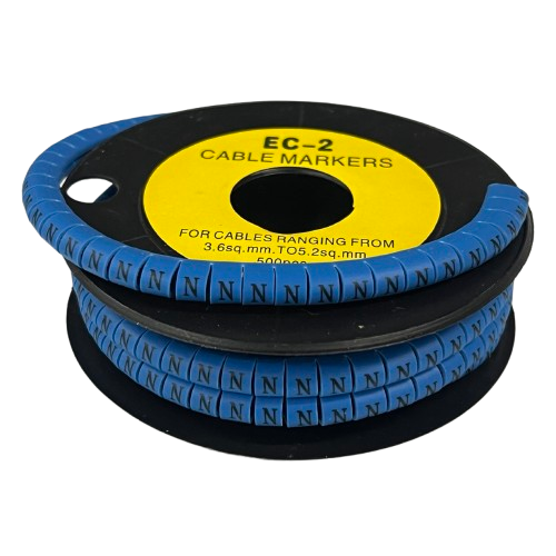 Grippes (N) Cable Marker 3.6mm to 5.2mm Color Blue 1roll 500pcs EC-2B