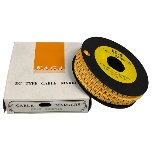 Grippes (N) Cable Marker 3.6mm to 5.2mm Color Yellow 1roll 500pcs) EC-2Y