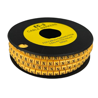 Grippes (N) Cable Marker 3.6mm to 5.2mm Color Yellow 1roll 500pcs) EC-2Y