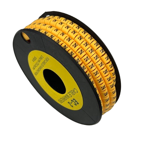 Grippes (N) Cable Marker 3.6mm to 5.2mm Color Yellow 1roll 500pcs) EC-2Y