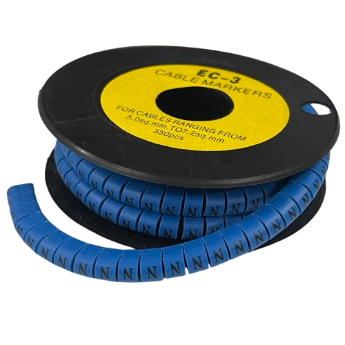 Grippes (N) Cable Marker 5.0mm to 7.2mm (350pcs) Blue    EC-3B(N)