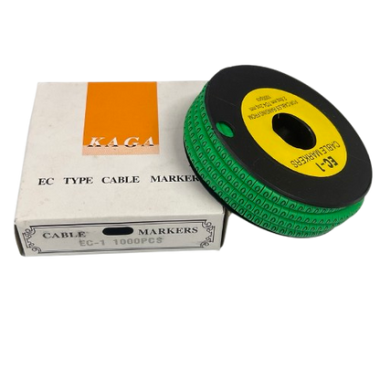 Cable (O) Marker EC-1 Green 2.6mm to 4.2mm 1000pcs 1 Roll   EC-1G(O)  Wire Tagging