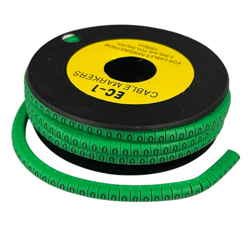 Cable (O) Marker EC-1 Green 2.6mm to 4.2mm 1000pcs 1 Roll   EC-1G(O)  Wire Tagging