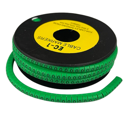 Cable (O) Marker EC-1 Green 2.6mm to 4.2mm 1000pcs 1 Roll   EC-1G(O)  Wire Tagging