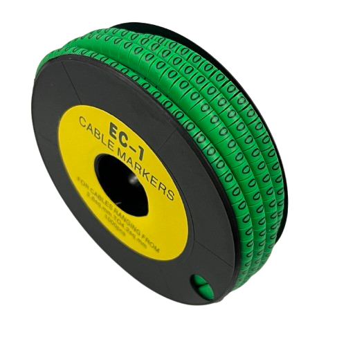 Cable (O) Marker EC-1 Green 2.6mm to 4.2mm 1000pcs 1 Roll   EC-1G(O)  Wire Tagging