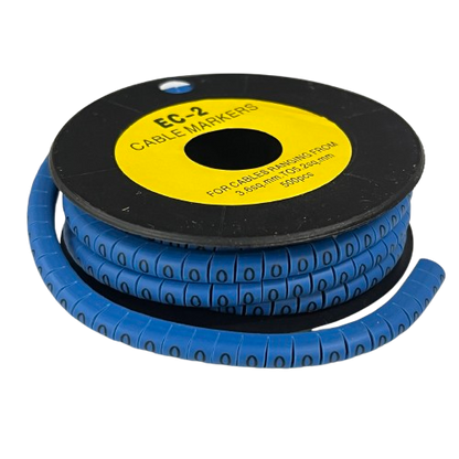 Grippes (O) Cable Marker 3.6mm to 5.2mm Color Blue 1roll 500pcs EC-2B