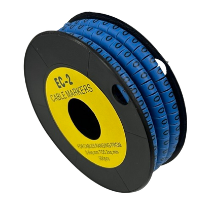 Grippes (O) Cable Marker 3.6mm to 5.2mm Color Blue 1roll 500pcs EC-2B