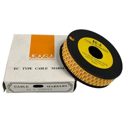 Grippes (O) Cable Marker 3.6mm to 5.2mm Color Yellow 1roll 500pcs) EC-2Y