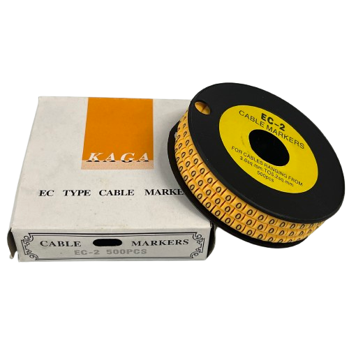 Grippes (O) Cable Marker 3.6mm to 5.2mm Color Yellow 1roll 500pcs) EC-2Y