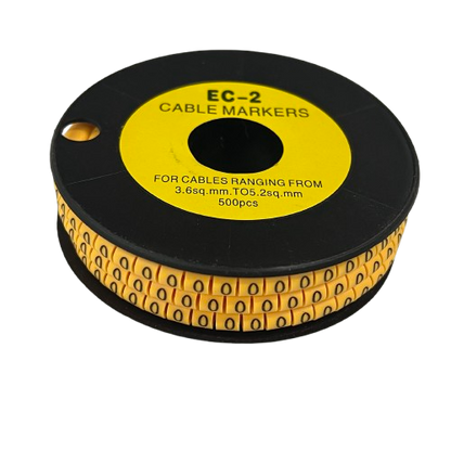 Grippes (O) Cable Marker 3.6mm to 5.2mm Color Yellow 1roll 500pcs) EC-2Y