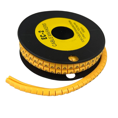 Grippes (O) Cable Marker 3.6mm to 5.2mm Color Yellow 1roll 500pcs) EC-2Y