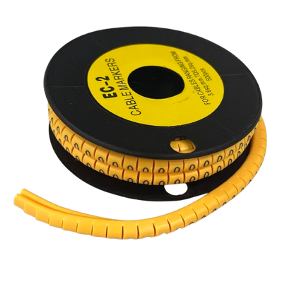 Grippes (O) Cable Marker 3.6mm to 5.2mm Color Yellow 1roll 500pcs) EC-2Y