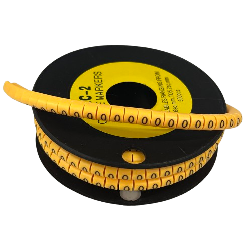 Grippes (O) Cable Marker 3.6mm to 5.2mm Color Yellow 1roll 500pcs) EC-2Y