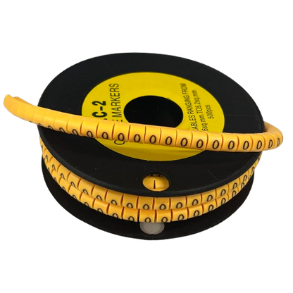 Grippes (O) Cable Marker 3.6mm to 5.2mm Color Yellow 1roll 500pcs) EC-2Y
