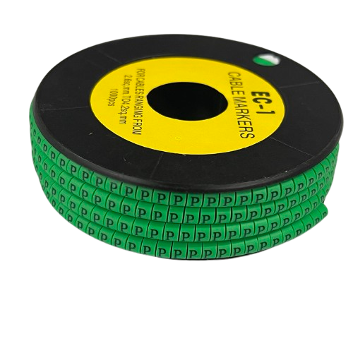 Cable (P) Marker EC-1 Green 2.6mm to 4.2mm 1000pcs 1 Roll   EC-1G(P)