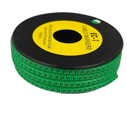 Cable (P) Marker EC-1 Green 2.6mm to 4.2mm 1000pcs 1 Roll   EC-1G(P)